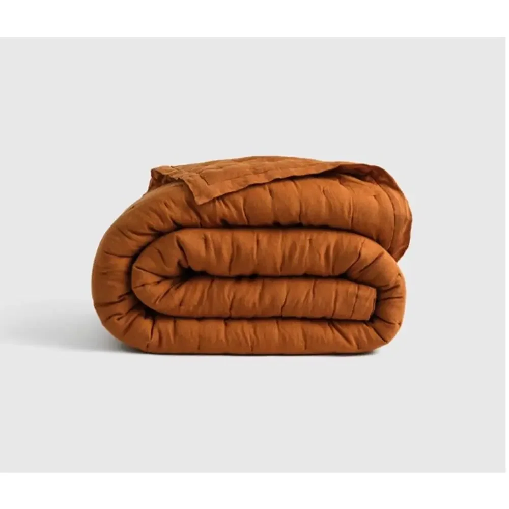 NEW Quince Twin Size Classic Organic Percale Duvet Cover + Shams  Terracotta